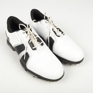 Nike Mens 8 Zoom Trophy Golf Shoes White Leather Waterproof Spikes